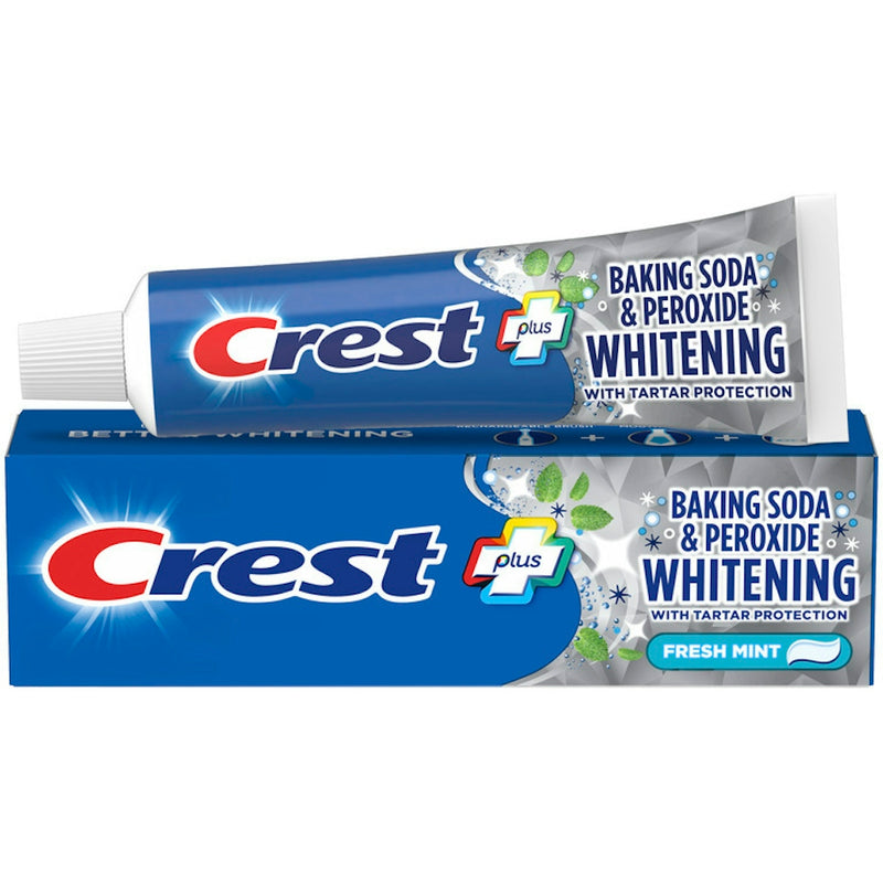 Crest Crest Baking Soda And Peroxide Whitening Fluoride Toothpaste With Tartar Protection, Fresh Mint, 5.7 OZ Toothpaste White Smoke