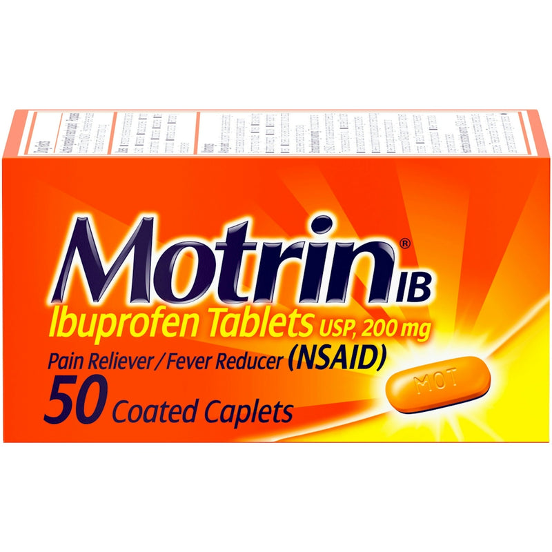 Motrin Motrin IB Pain Reliever/Fever Reducer, 200 Mg, Coated Caplets Health & Beauty Orange Red