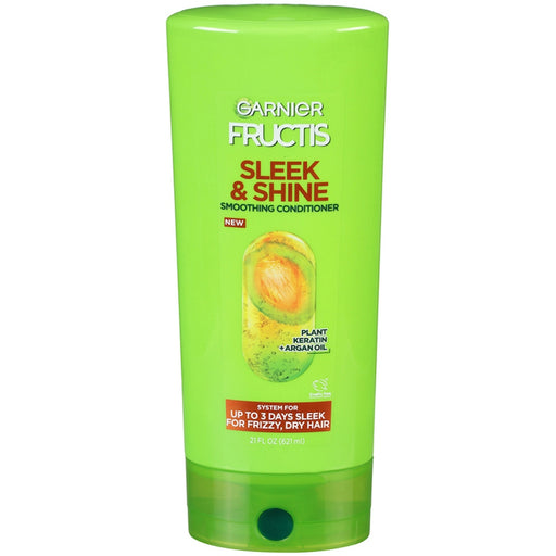 Fructis Fructis Garnier Sleek & Shine Conditioner For Frizzy, Dry, Unmanageable Hair - 21 Fl Oz Conditioners Green Yellow