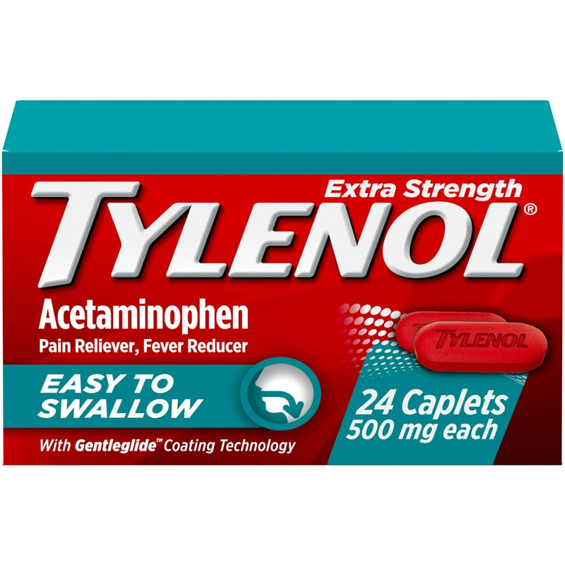Tylenol Tylenol Extra Strength Acetaminophen - Easy To Swallow Pain Reliever Caplets Medicine & Drugs Dark Cyan