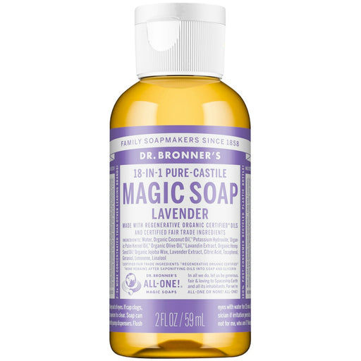 Dr. Bronner's Dr. Bronner's Organic 18-in-1 Hemp Pure Castile Liquid Soap Lavender 2 Fl. Oz Health & Beauty White Smoke