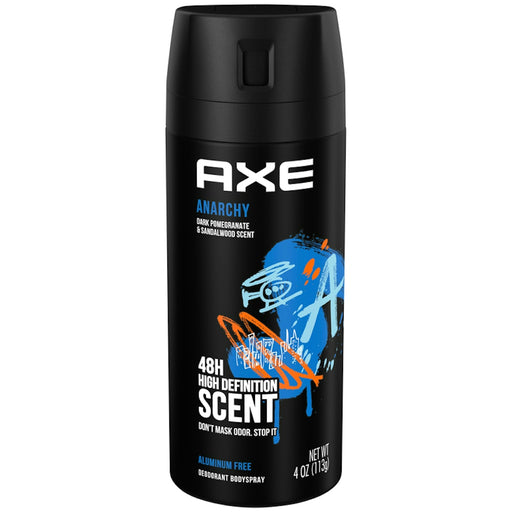 Axe Axe Anarchy 48-Hour High Definition Scent Deodorant Body Spray, Dark Pomegranate & Sandalwood, 4 OZ Deodorant Black