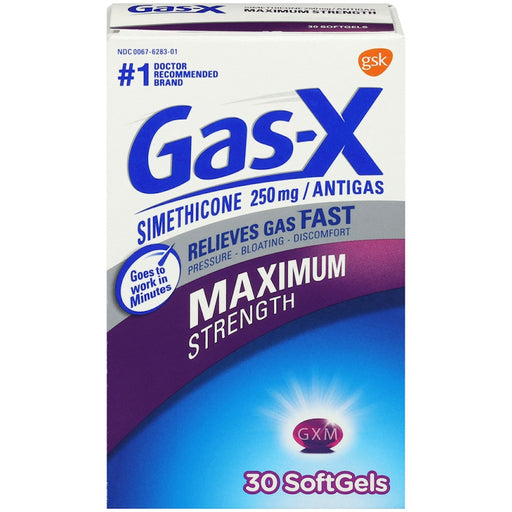 Gas-X Gas-X Maximum Strength Relief Softgels With Simethicone 250 Mg Health & Beauty White Smoke