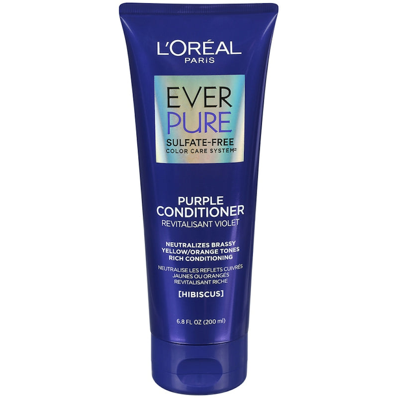 EverPure EverPure L’Oreal Paris Sulfate Free Brass Toning Purple Conditioner For Blonde, Bleached, Silver, Or Brown Highlighted Hair, 6.8 Fl Oz (Packaging May Vary) Conditioners White Smoke