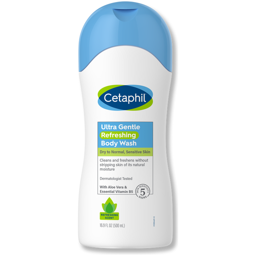 Cetaphil Cetaphil Ultra Gentle Body Wash, Refreshing Scent - 16.9 fl oz Body Wash Steel Blue