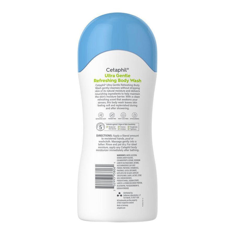 Cetaphil Cetaphil Ultra Gentle Body Wash, Refreshing Scent - 16.9 fl oz Body Wash Light Gray