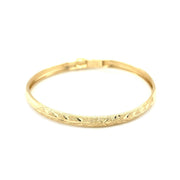 Bids.com 10k Yellow Gold Dome Childrens Diamond Cut Florentine Bangle Bracelets White Smoke 5 / Yellow Gold