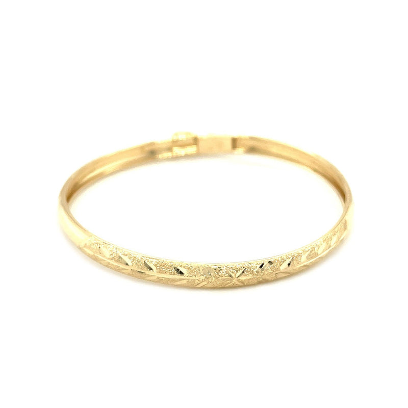 Bids.com 10k Yellow Gold Dome Childrens Diamond Cut Florentine Bangle Bracelets White Smoke 5 / Yellow Gold
