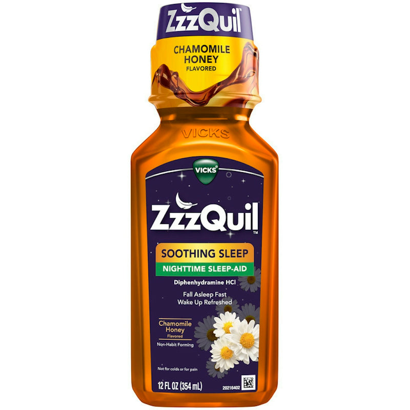 Vicks Vicks Zzzquil Nighttime Sleep Aid Chamomile Honey Soothing Sleep  12Fl  Oz Personal Care White Smoke