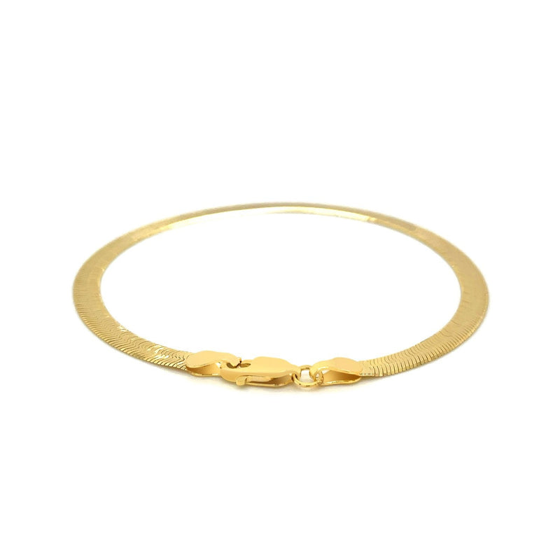Bids.com 4.0mm 14k Yellow Gold Super Flex Herringbone Bracelet Bracelets White Smoke 7 / Yellow Gold,8 / Yellow Gold