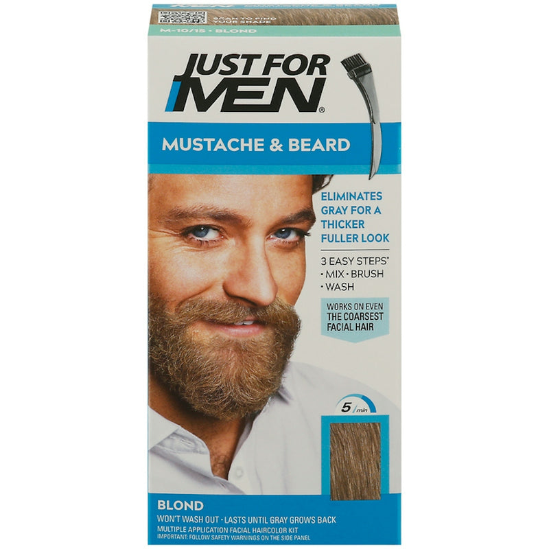 Just For Men Just For Men Mustache & Beard Brush-In Color Gel, Blond M-10/15 Hair Color Gray