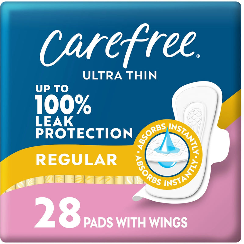 Carefree Carefree Ultra Thin Regular Pads With Wings - 28ct Feminine Pads & Protectors Dark Cyan