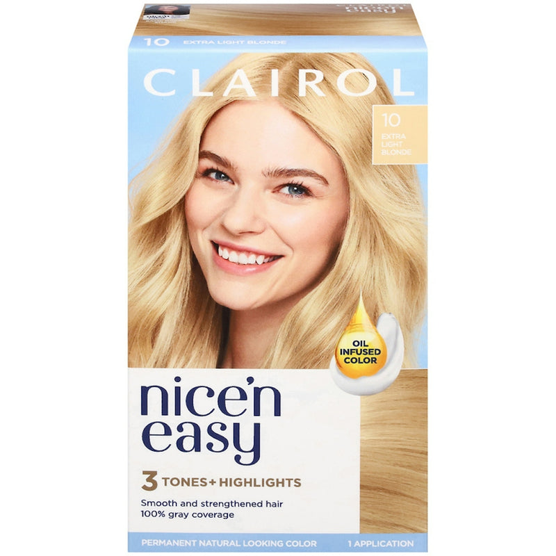 Clairol Clairol Nice N Easy Hair Color, #10 Extra Light Blonde Hair Color White Smoke