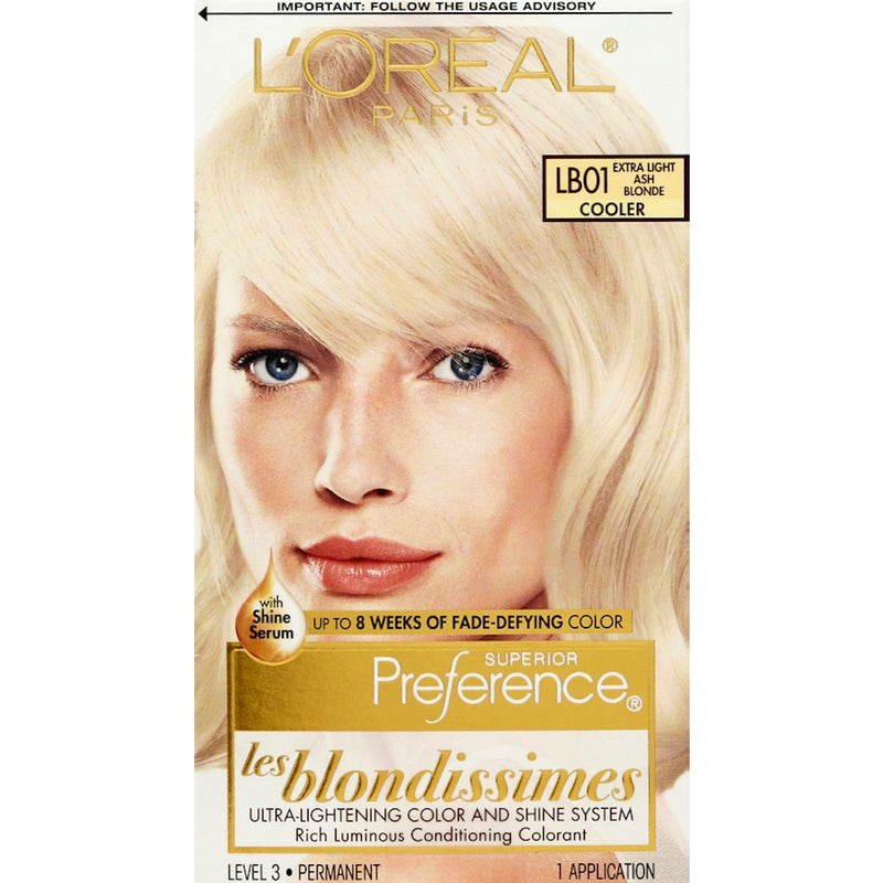 Superior Preference Superior Preference L'Oreal Paris Fade-Defying Shine Permanent Hair Color, LB01 Extra Light Ash Blonde, 1 Kit Hair Color Wheat
