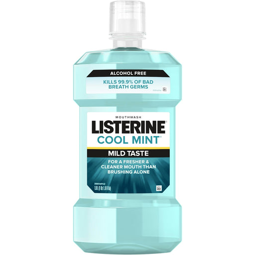 Listerine Listerine® Zero Alcohol Mouthwash – Cool Mint (33.8 fl oz / 1 L) Mouthwash White Smoke