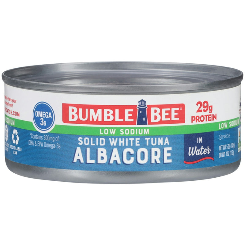 Bumble Bee Bumble Bee Tuna, In Water, Low Sodium, Solid White, Albacore Seafood Light Slate Gray