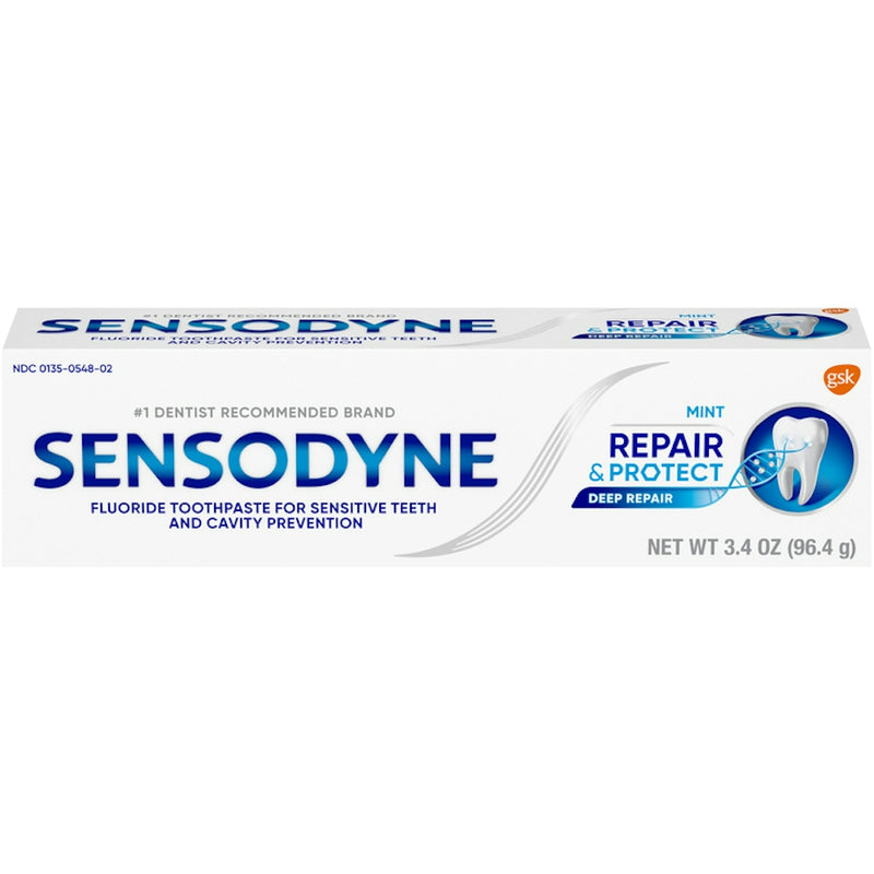 Sensodyne Sensodyne Mint Repair & Protect Fluoride Toothpaste For Sensitive Teeth And Cavity Prevention - 3.4 Ounce Toothpaste White Smoke