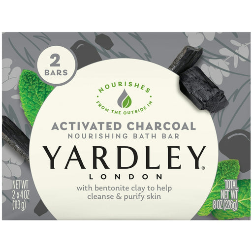 Yardley Yardley Bath Bar Soap Activated Charcoal Bentonite Clay Clean 4.25 Oz Bath & Body Seashell