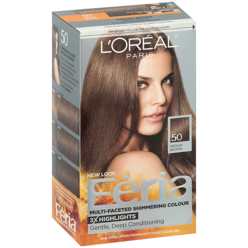Feria Feria L'Oréal Paris Mult-Faceted Permanent Hair Color - 50 Medium Brown Hair Color White Smoke