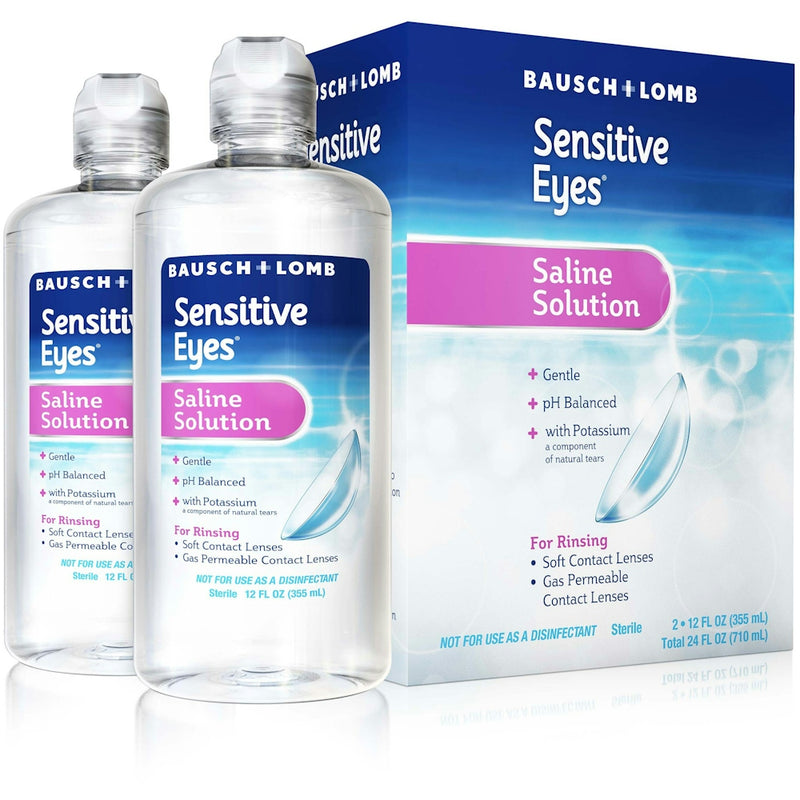 Bausch & Lomb Bausch & Lomb Gentle Sensitive Eyes Plus Saline Solution Value Pack, 12 Fl Oz Health & Beauty White Smoke