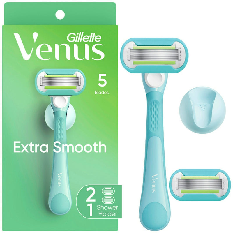 Gillette Gillette Venus Extra Smooth Pink Women's Razor Handle + 2 Blade Refills Shaving & Grooming White Smoke