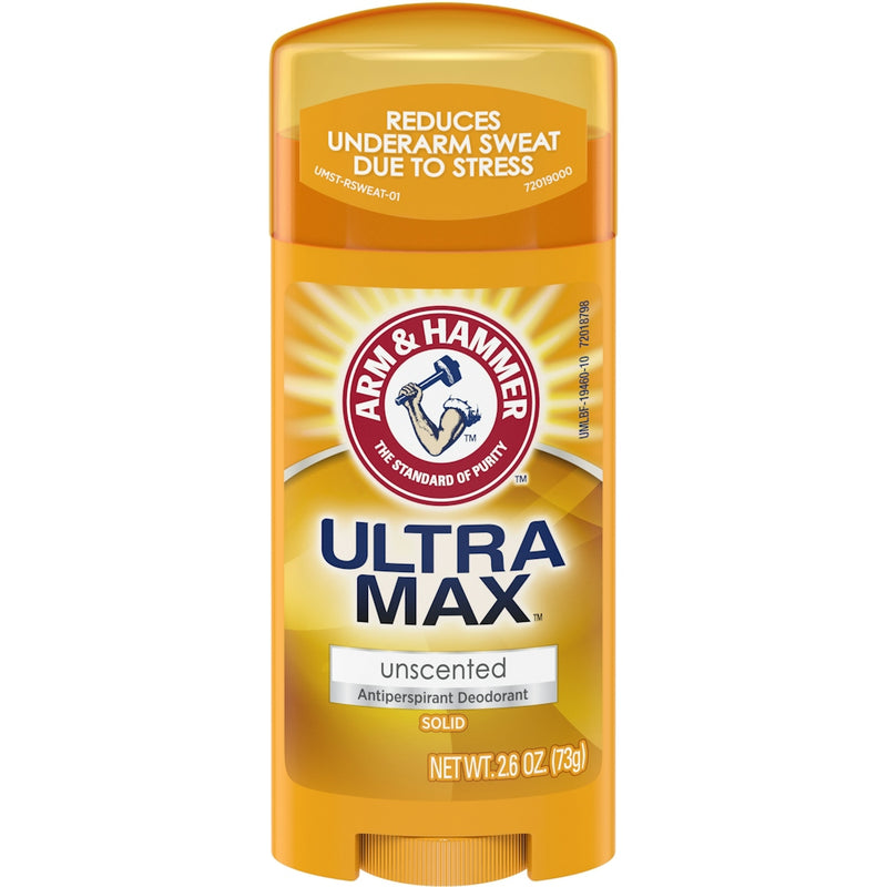 Arm & Hammer Arm & Hammer Ultra Max Antiperspirant Deodorant, Unscented, 2.6 oz (Invisible Solid) Deodorant Goldenrod