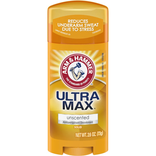 Arm & Hammer Arm & Hammer Ultra Max Antiperspirant Deodorant, Unscented, 2.6 oz (Invisible Solid) Deodorant Goldenrod