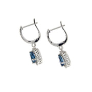 Bids.com .88ct London Blue Topaz Dangle Earrings 14KT White Gold Earrings White Smoke