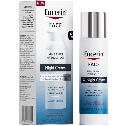 Eucerin Eucerin Immersive Hydration Face Night Cream - 2.5oz Skin Care White Smoke