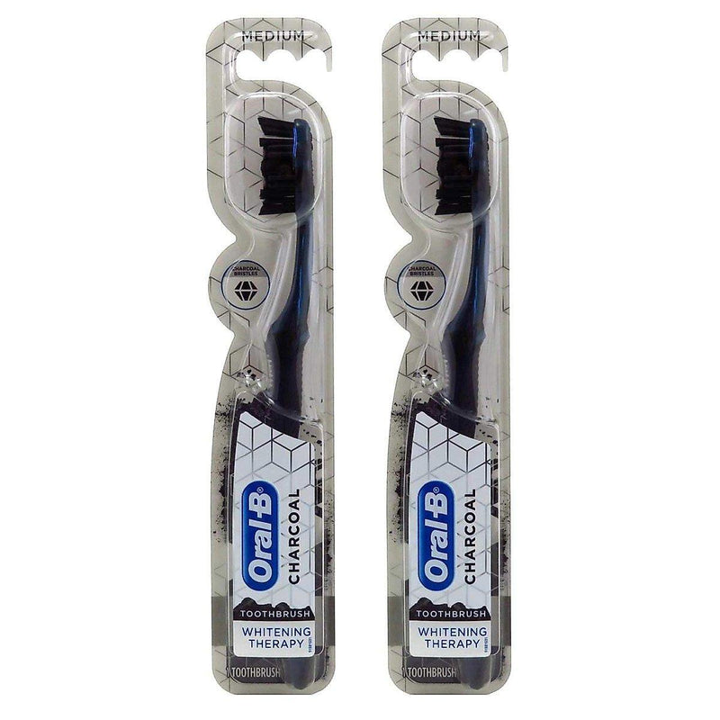 Oral-B Oral-B Toothbrush Charcoal Medium Whitening Therapy Toothbrushes White Smoke