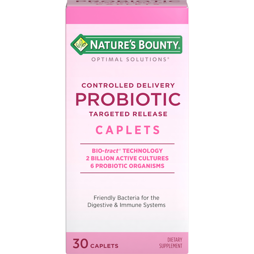 Nature's Bounty Nature's Bounty Optimal Solutions Controlled Delivery Probiotic Caplets Vitamins & Supplements Lavender Blush