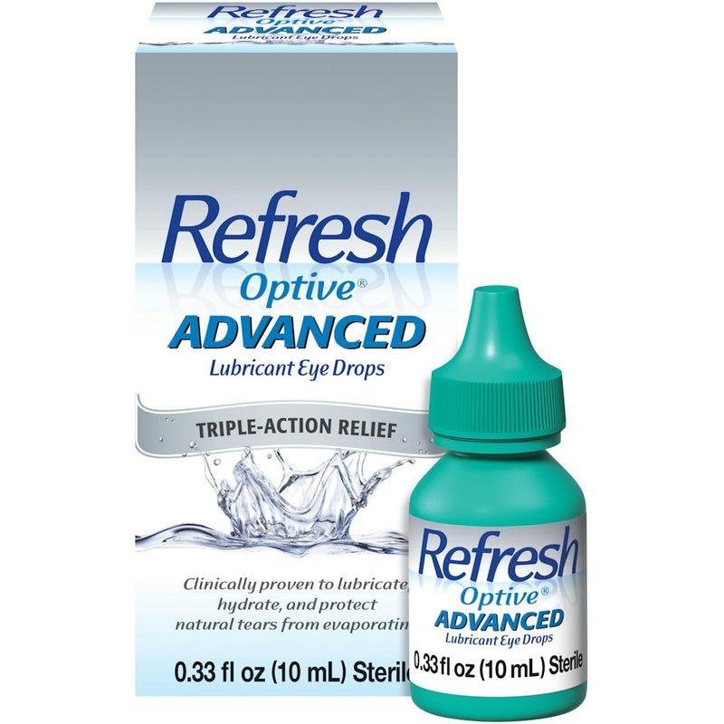 Refresh Refresh Optive, Eye Drops, Lubricant, Advanced, Triple-Action Relief, 0.33 Fl Oz Eye Drops & Lubricants White Smoke