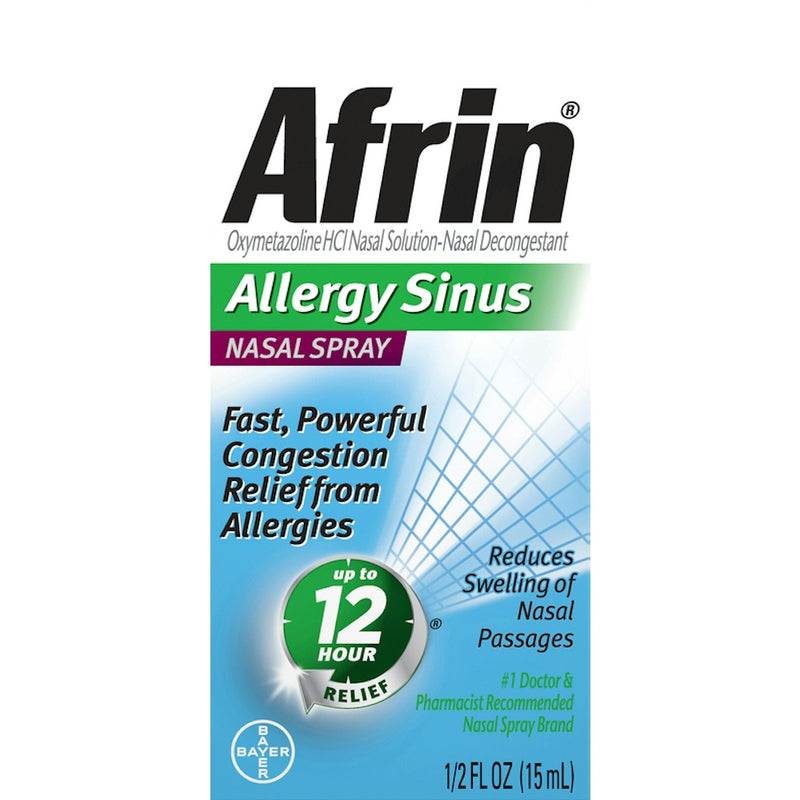Afrin Afrin Nasal Spray 12 Hour Relief, Allergy Sinus, 0.5 Fl Oz Respiratory Care White Smoke