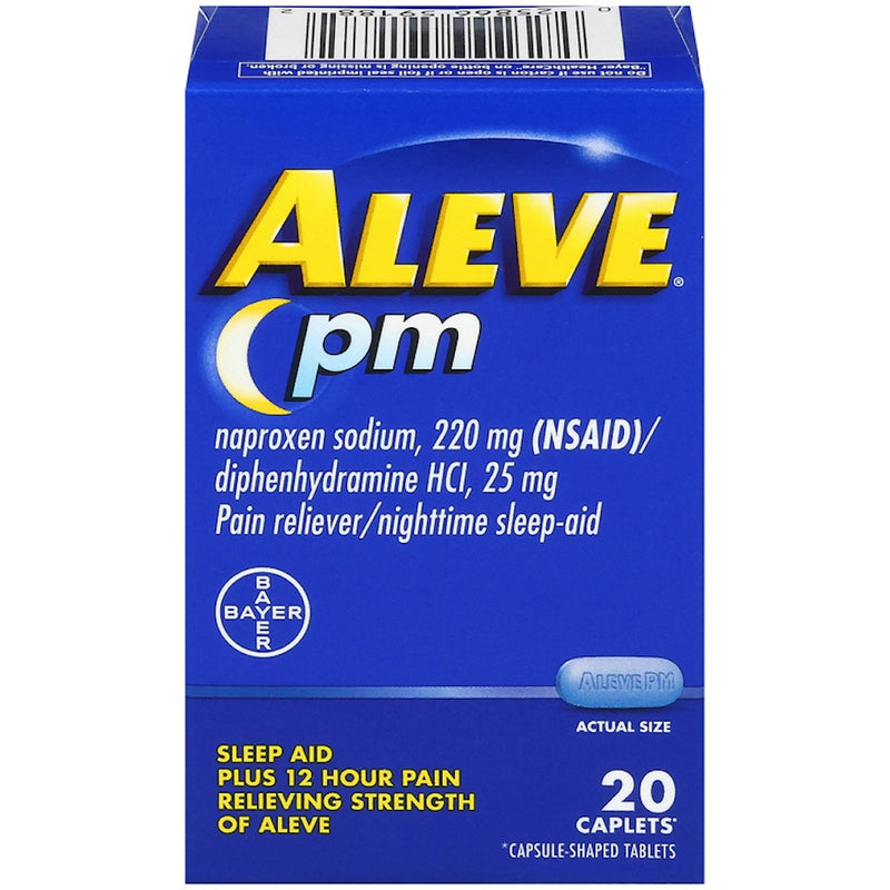 Aleve Aleve PM Nighttime Pain Reliever & Sleep Aid, 220mg Naproxen Sodium, 20 Count Caplets Medicine & Drugs Dark Slate Blue