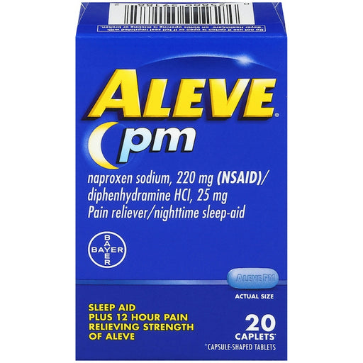 Aleve Aleve PM Nighttime Pain Reliever & Sleep Aid, 220mg Naproxen Sodium, 20 Count Caplets Medicine & Drugs Dark Slate Blue