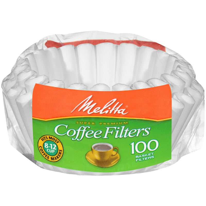 Melitta Melitta White Paper Basket Coffee Filters 8-12 Cup Size 100 Ct Bag Coffee White Smoke