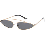 zeroUV Retro 1990's Slim Triangle  Color Tone Flat Lens Sunglasses C725 Sunglasses White Smoke Gold Smoke,Silver Silver Mirror,Silver Yellow,Gold Blue,Gold Pink,Gold Red