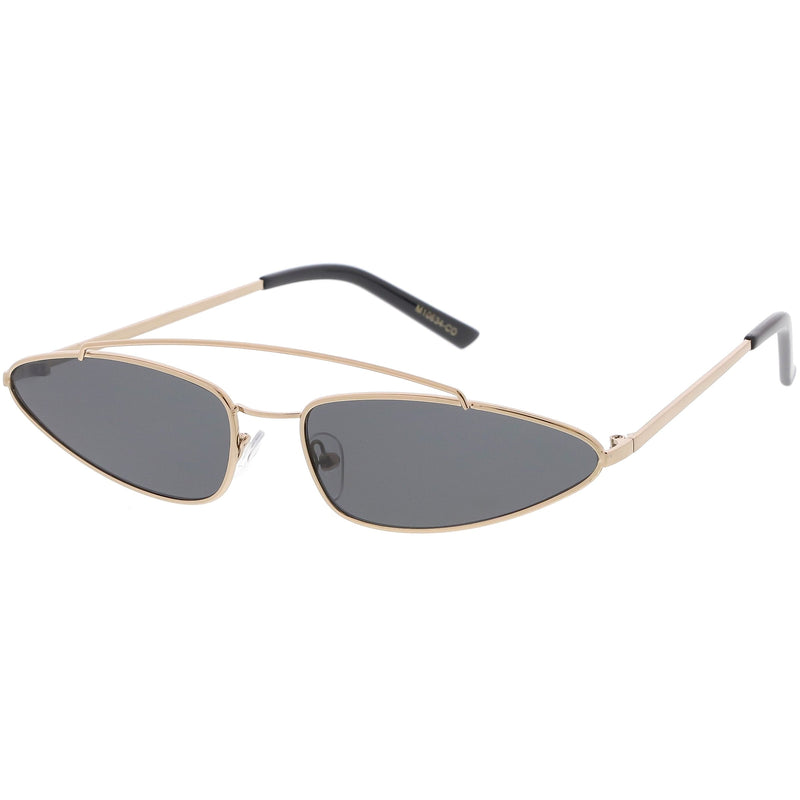 zeroUV Retro 1990's Slim Triangle  Color Tone Flat Lens Sunglasses C725 Sunglasses White Smoke Gold Smoke,Silver Silver Mirror,Silver Yellow,Gold Blue,Gold Pink,Gold Red