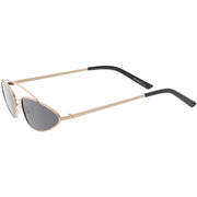 zeroUV Retro 1990's Slim Triangle  Color Tone Flat Lens Sunglasses C725 Sunglasses White Smoke Gold Smoke,Silver Silver Mirror,Silver Yellow,Gold Blue,Gold Pink,Gold Red