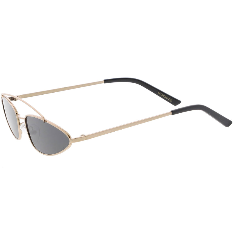 zeroUV Retro 1990's Slim Triangle  Color Tone Flat Lens Sunglasses C725 Sunglasses White Smoke Gold Smoke,Silver Silver Mirror,Silver Yellow,Gold Blue,Gold Pink,Gold Red