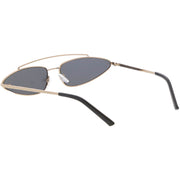 zeroUV Retro 1990's Slim Triangle  Color Tone Flat Lens Sunglasses C725 Sunglasses White Smoke Gold Smoke,Silver Silver Mirror,Silver Yellow,Gold Blue,Gold Pink,Gold Red