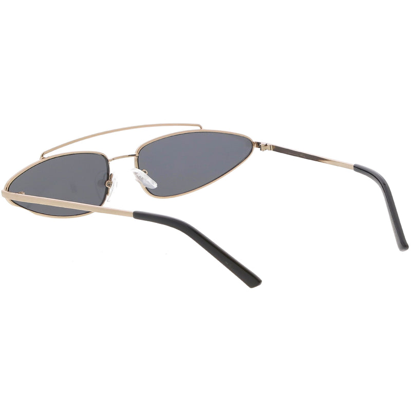 zeroUV Retro 1990's Slim Triangle  Color Tone Flat Lens Sunglasses C725 Sunglasses White Smoke Gold Smoke,Silver Silver Mirror,Silver Yellow,Gold Blue,Gold Pink,Gold Red
