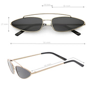 zeroUV Retro 1990's Slim Triangle  Color Tone Flat Lens Sunglasses C725 Sunglasses White Smoke Gold Smoke,Silver Silver Mirror,Silver Yellow,Gold Blue,Gold Pink,Gold Red