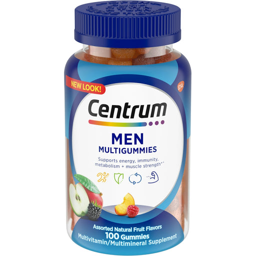 Centrum Centrum Multivitamin/Multimineral Supplement, Men Gummies Fruit Flavors 100 ct Vitamins & Supplements White Smoke
