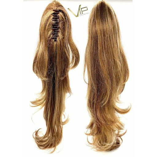 VIP Extensions VIP Synthetic Claw Clip Ponytail - Sapphire Hair Extension White Smoke R10 Chestnut,R130 Dark Copper,R1416T Buttered Toast,R14 25 Honey Ginger,R14 88H Golden Wheat,R2 Ebony,R21T Sandy Blonde,R22 Swedish Blonde,R25 Ginger Blonde,R29S Glazed Strawberry,R33 Dark Auburn,R4 Midnight Brown,R6 Dark Chocolate,R6 30H Chocolate Copper