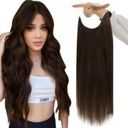 VIP Extensions VIP BandX Halo / Silky Straight 24" with Clip Hair Extension White Smoke #2 Dark Brown