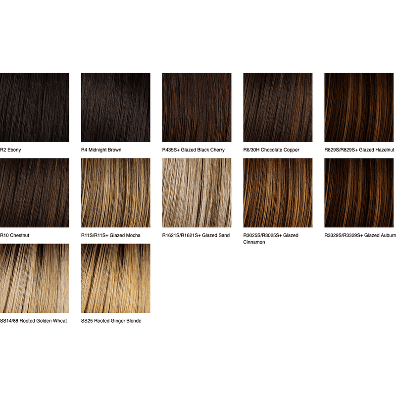 VIP Extensions Hairdo Layered Bob Wig Wig White Smoke R11S+ Glazed Mocha,R4 MIDNIGHT BROWN,R6/30H Chocolate Copper,SS14/88 Rooted Golden Wheat,R829S+ Glazed Hazelnut,SS25 Ginger Blonde