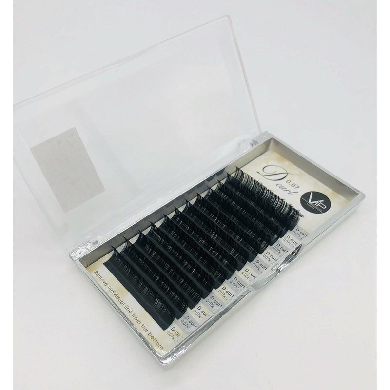 VIP Extensions VIP Eyelashes New Cuticle Lash Extension 12 Lines Eyelash Extensions Light Gray 0.07-D-10mm