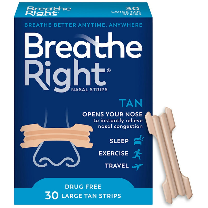 Breathe Right Breathe Right® Nasal Strips – Original Tan, Large (Extra Strength Grip) Medicine & Drugs White Smoke