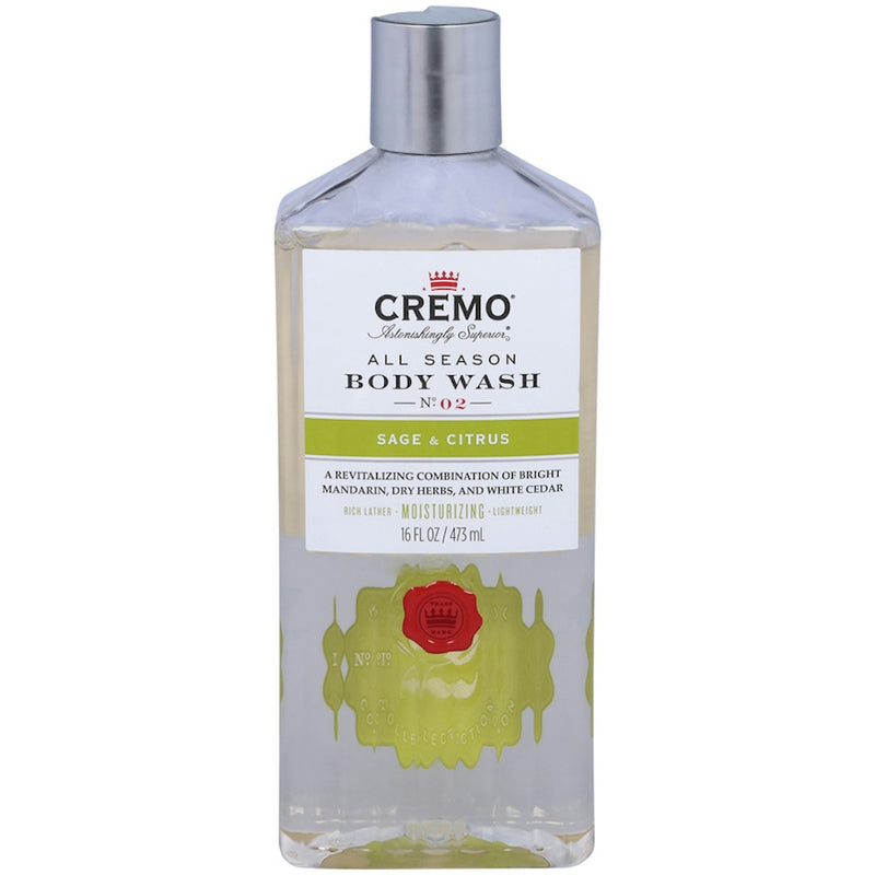 Cremo Cremo Body Wash, Sage & Citrus, All Season, No.2 16 Fl Oz Body Wash White Smoke